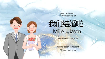 婚礼舞台开场片头相册婚礼纪念册相册动态PPT模板