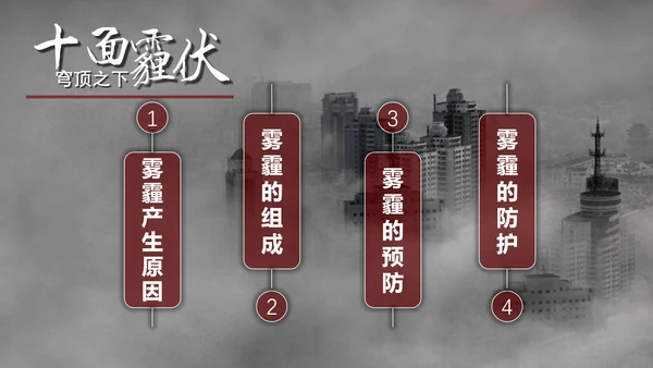 预防雾霾低碳生活科普宣传PPT课件