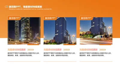橙色图文并列关系3项PPT图文页