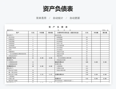 资产负债表