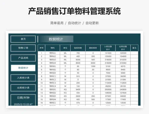 产品销售订单物料管理系统