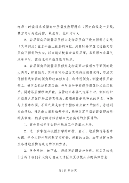 济南馒头山地质实习报告.docx