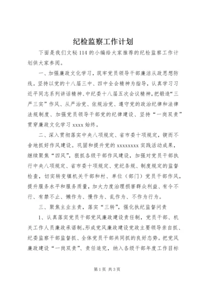 纪检监察工作计划 (12).docx