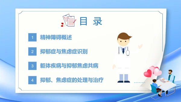神经内科焦虑症精神病PPT模板