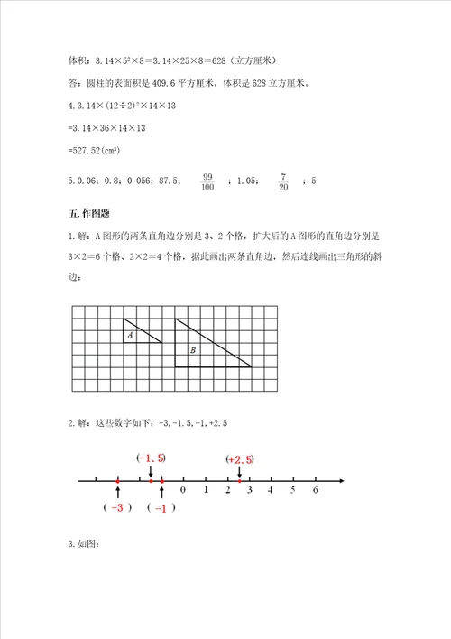 六年级小学数学毕业考试易错题目集锦推荐