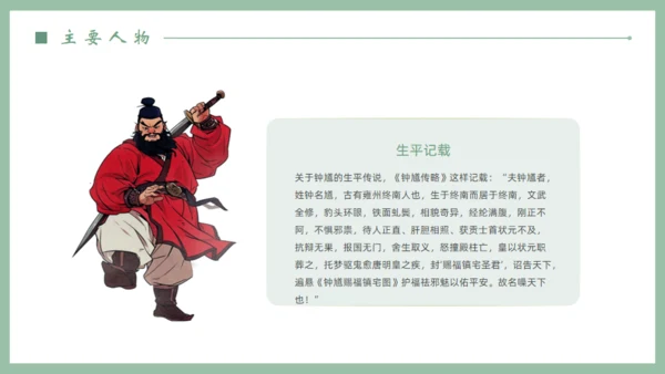钟馗捉鬼民间神话故事介绍通用PPT模板
