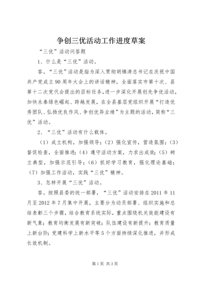 争创三优活动工作进度草案.docx