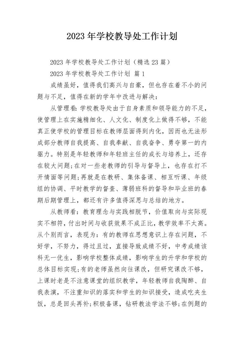 2023年学校教导处工作计划.docx