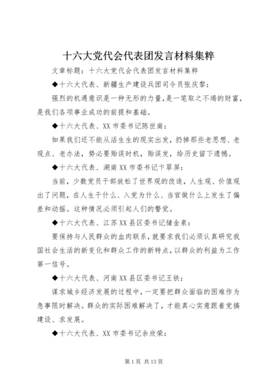 十六大党代会代表团发言材料集粹.docx