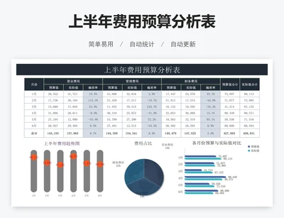 上半年费用预算分析表