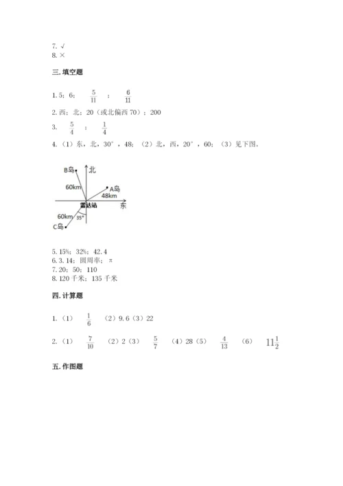 六年级上册数学期末测试卷附参考答案（轻巧夺冠）.docx