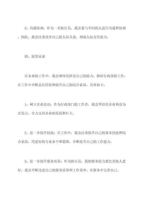 执行员述职报告