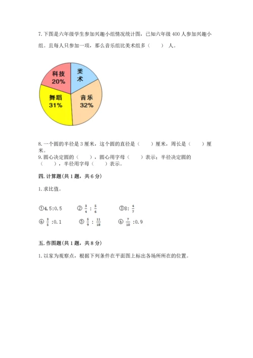 小学数学六年级上册期末考试试卷及参考答案【巩固】.docx