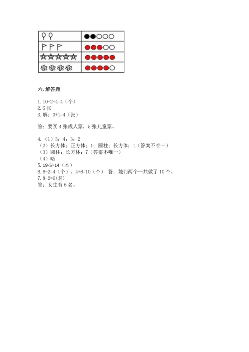 人教版一年级上册数学期末测试卷及答案1套.docx