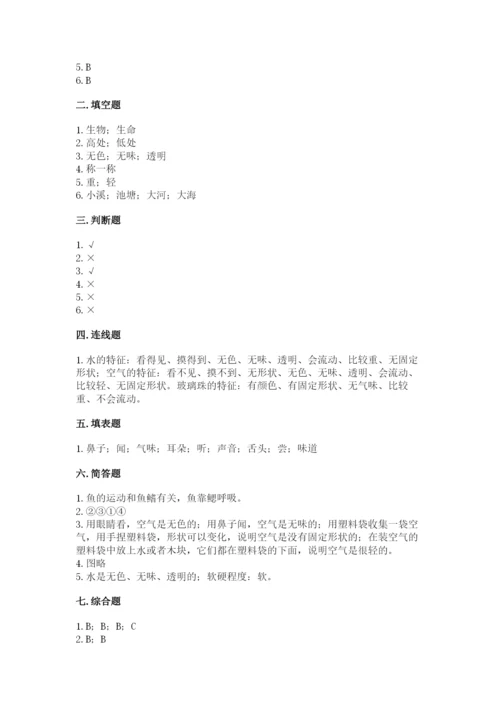 教科版小学科学一年级下册期末测试卷精品.docx