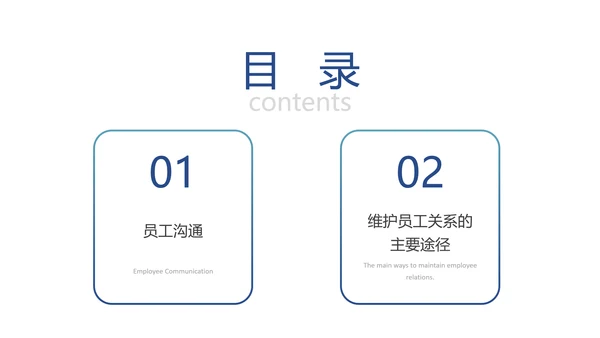蓝色扁平卡通员工关系维护培训PPT课件