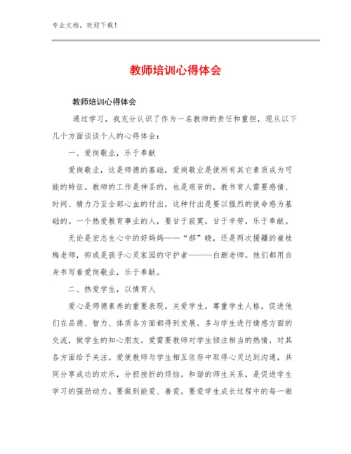 2023教师培训心得体会例文17篇.docx