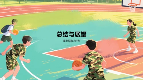 绿色插画风军训收获与成长汇报PPT