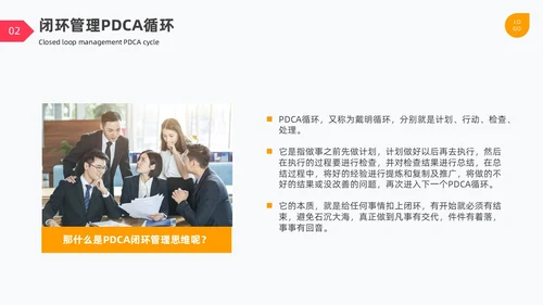 闭环管理PDCA循环图表简约企业工作总结培训PPT什么是闭环思维