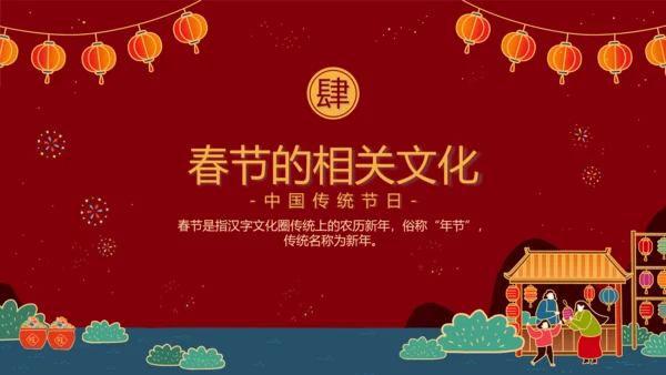 中国农历春节介绍知识普及PPT模板