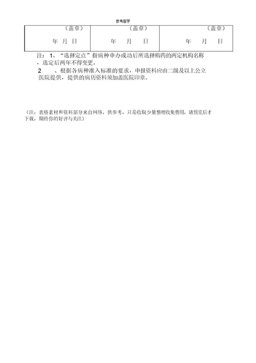 云南省红河州特殊病慢性病申请审批表