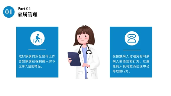 蓝色商务病区安全管理商务通用PPT