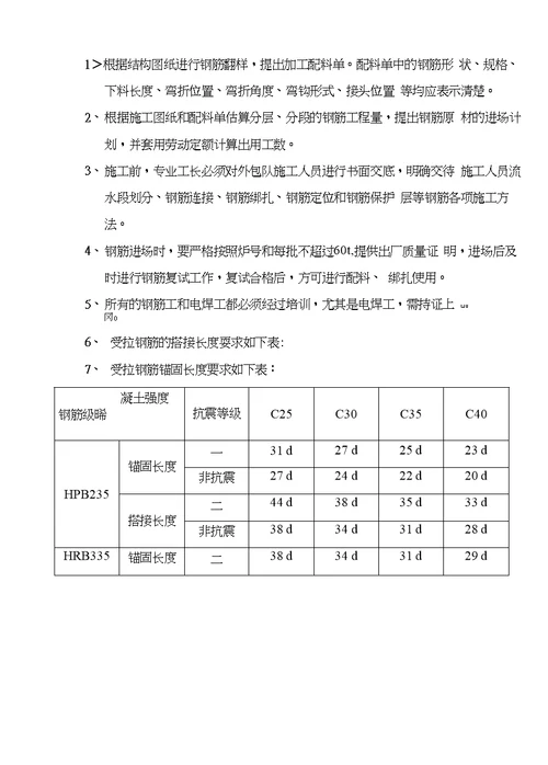 精品钢筋主体方案