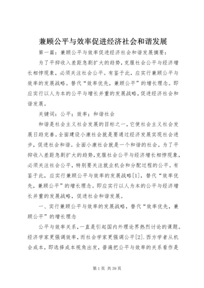 兼顾公平与效率促进经济社会和谐发展.docx