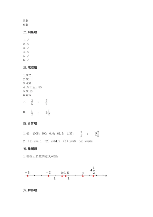 运城市万荣县六年级下册数学期末测试卷及答案一套.docx