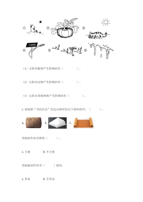 教科版二年级上册科学期末考试试卷（易错题）.docx