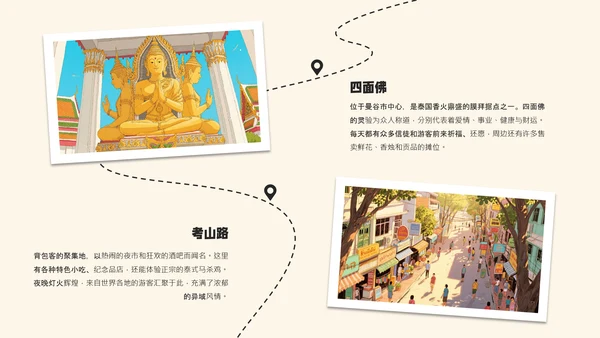 3D插画风格泰国旅游攻略模板