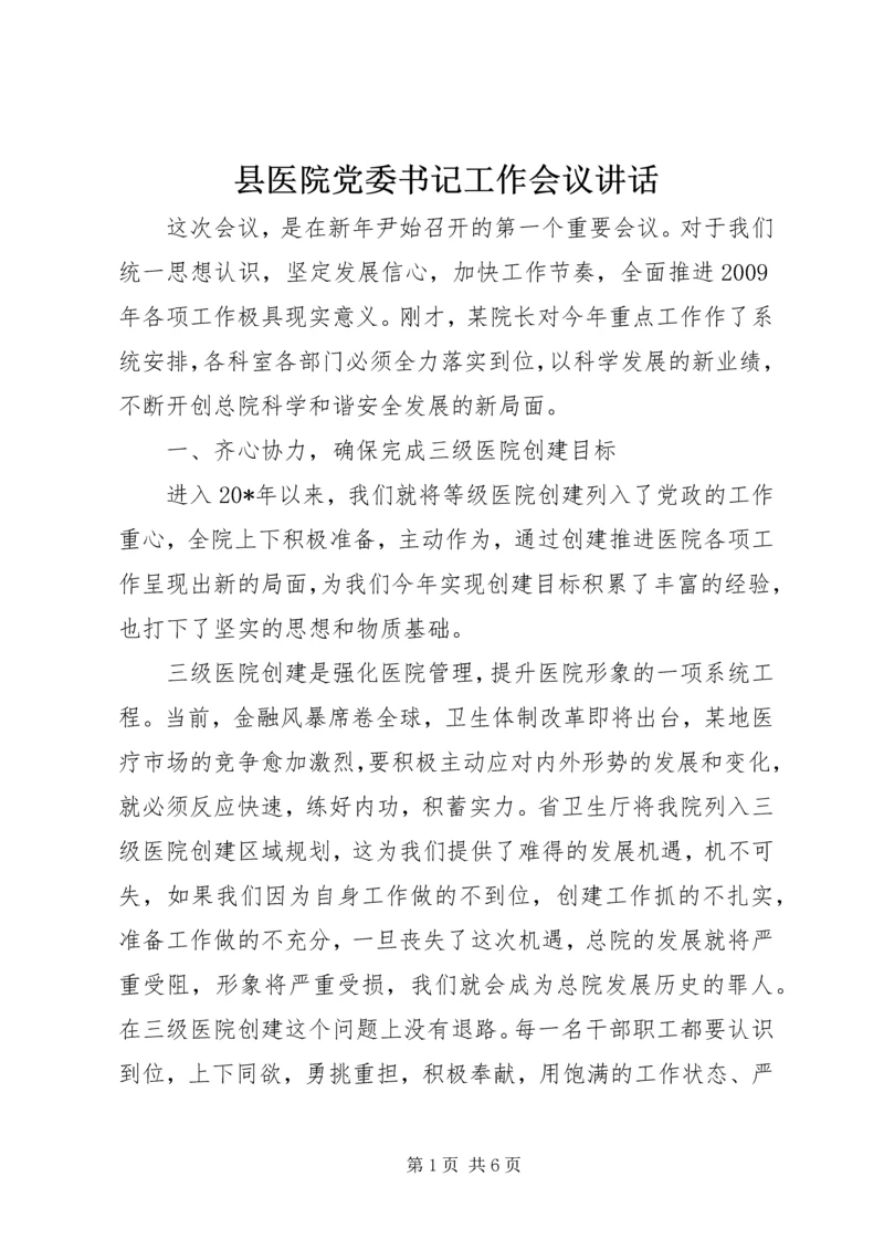 县医院党委书记工作会议讲话.docx