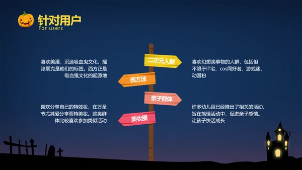 扁平插画深蓝万圣节活动策划