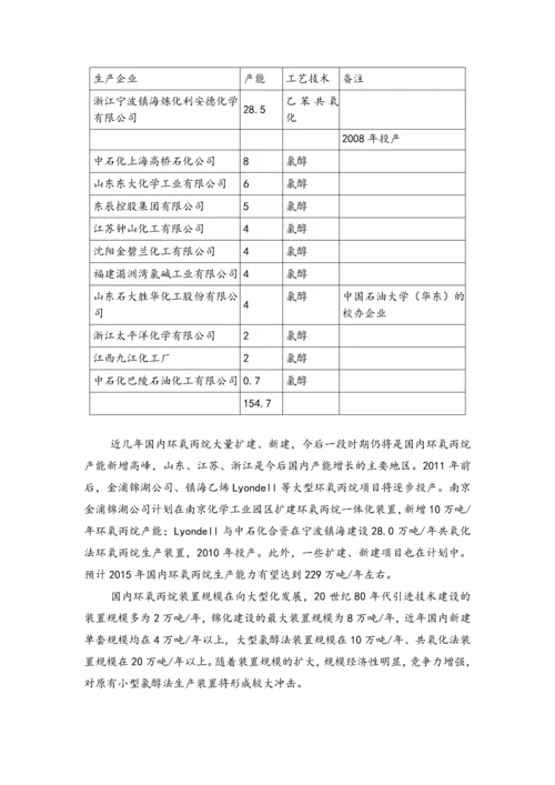 丙烯制环氧丙烷(HPPO)项目建议书.docx