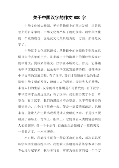 关于中国汉字的作文800字.docx