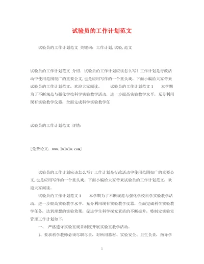 精编之试验员的工作计划范文.docx