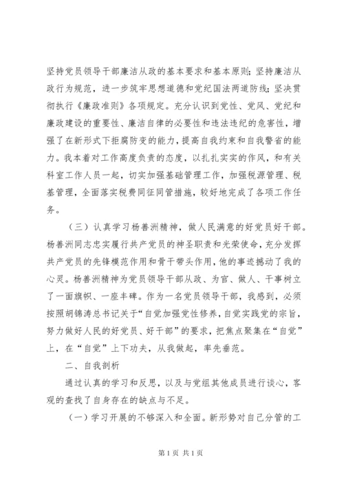 地税局副局长民主生活会发言提纲2.docx