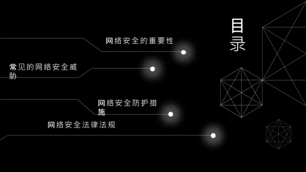黑色简约几何数字科技风网络安全教育PPT模板