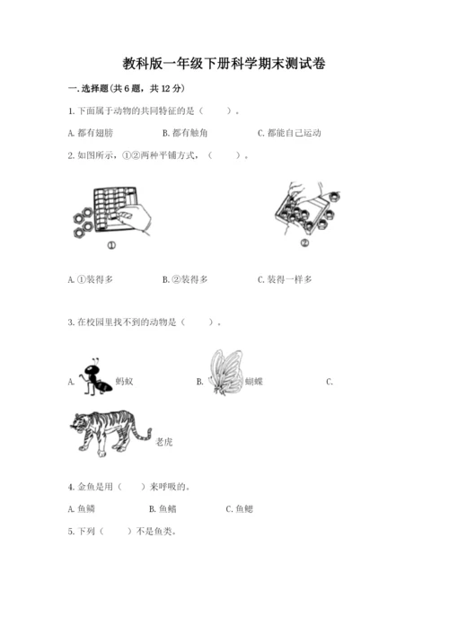 教科版一年级下册科学期末测试卷附参考答案【培优a卷】.docx