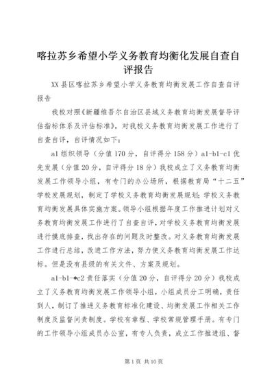 喀拉苏乡希望小学义务教育均衡化发展自查自评报告.docx