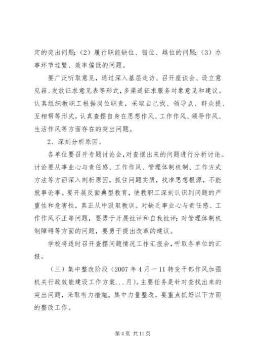 转变干部作风加强机关行政效能建设工作方案 (3).docx