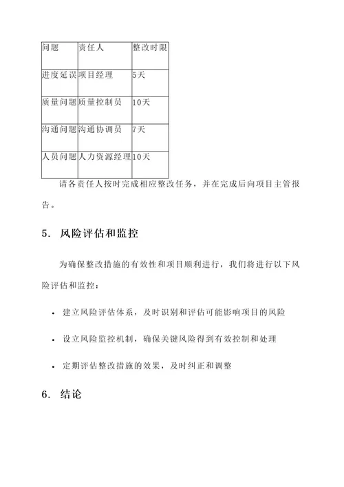 项目问题整改通知单