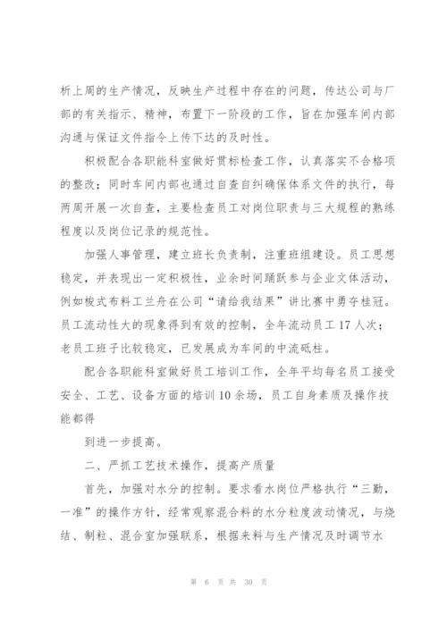 烧结技师技术工作总结(多篇).docx