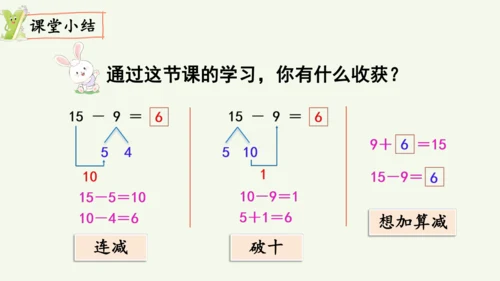 2.1  十几减9（课件）(共12张PPT)2024-2025学年人教版一年级数学下册
