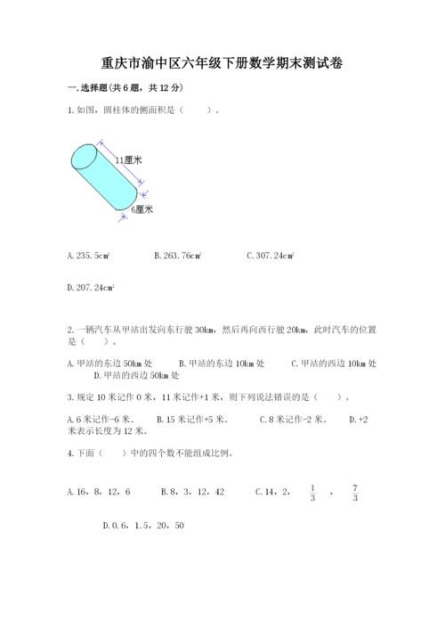 重庆市渝中区六年级下册数学期末测试卷完整版.docx