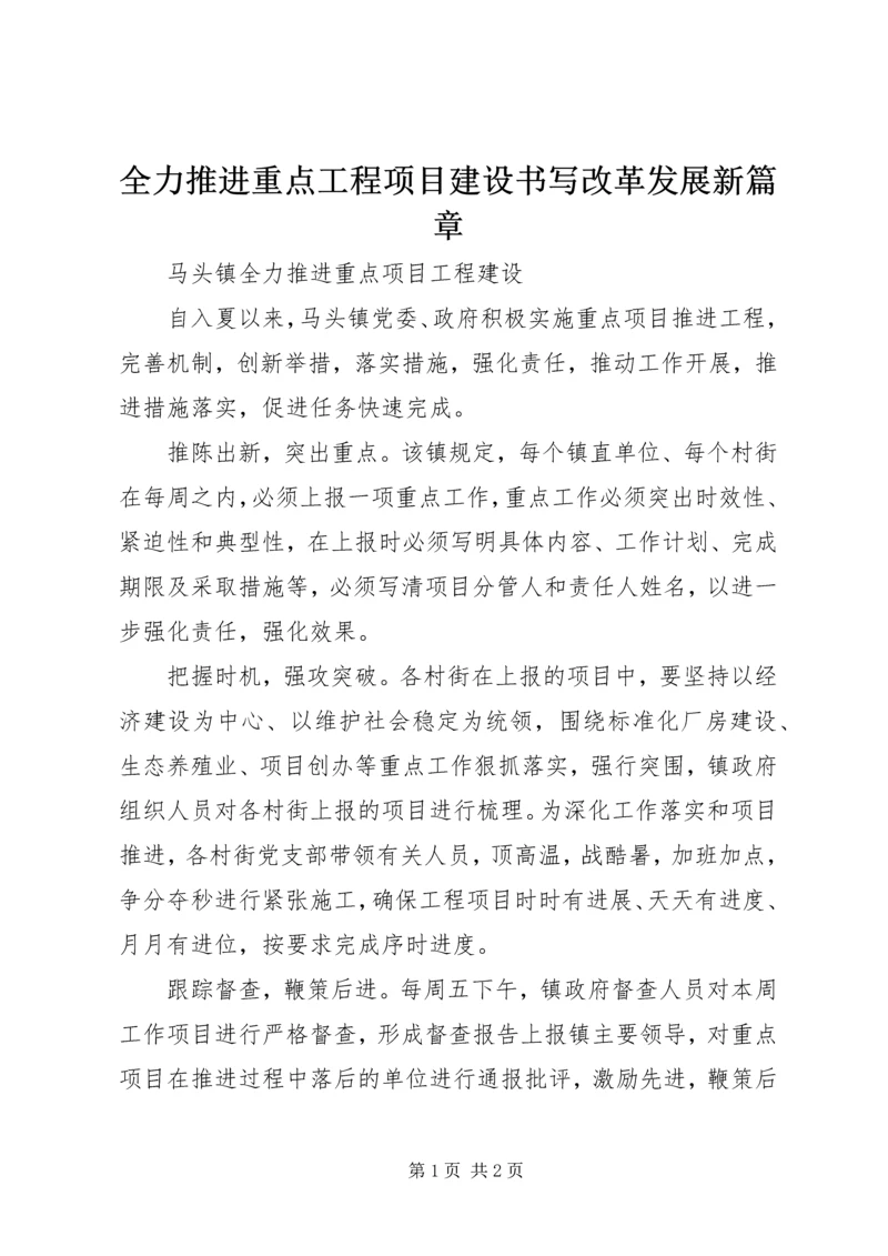 全力推进重点工程项目建设书写改革发展新篇章 (2).docx