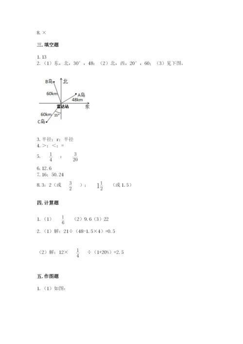 人教版小学六年级上册数学期末测试卷精品（完整版）.docx