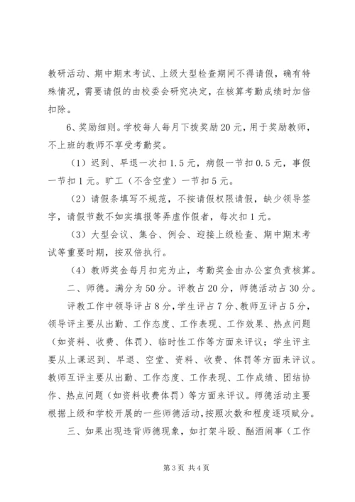 鲁村中学XX年教职工德勤管理实施方案.docx