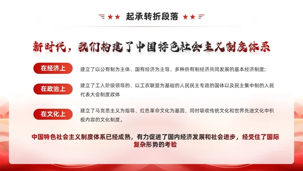 红色简约风社会主义发展史PPT模板