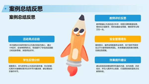 蓝色3D风研学旅行宣传